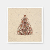 Serviette En Papier Papier de Noël primitif (Devant)