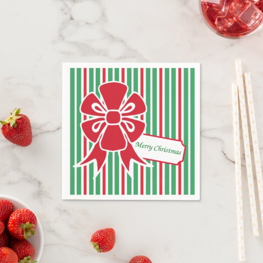 Serviette En Papier Papier de Noël Red Bow (En situation)