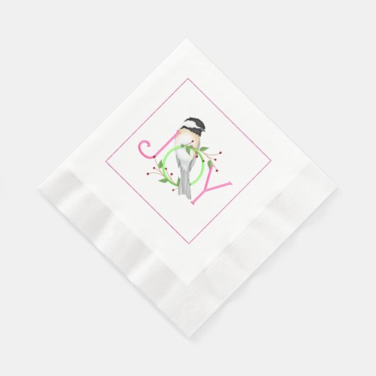 Serviette En Papier Papier de Noël rose et vert (Coin)