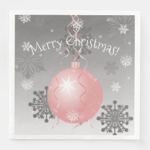 Serviette En Papier Papier de Noël rose fantaisie