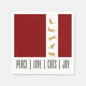 Serviette En Papier Papier de Noël Rouge Blanc Or (Devant)