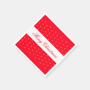Serviette En Papier Papier de Noël Rouge brillant Cocktail Napkins