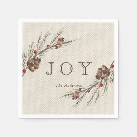 Serviette En Papier Papier de Noël Russe Pinecone (Devant)