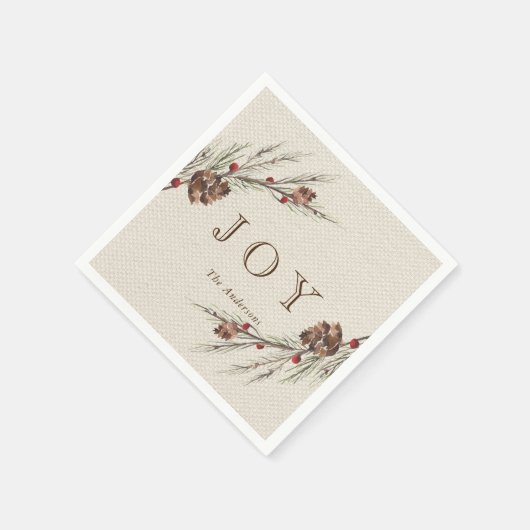 Serviette En Papier Papier de Noël Russe Pinecone (Coin)