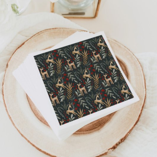 Serviette En Papier Papier de Noël Scandi Napkins Nordic Holiday Deer