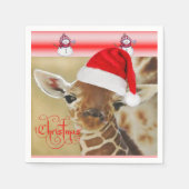 Serviette En Papier Papier de Noël serviettes Giraffe (Devant)