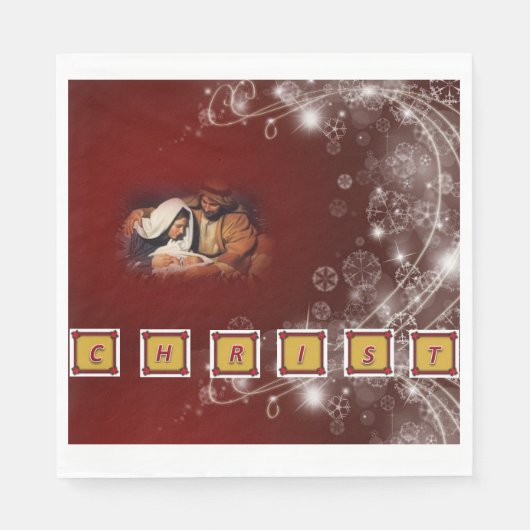 Serviette En Papier Papier de Noël serviettes, Jésus Christ (Devant)