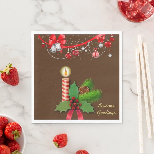 Serviette En Papier Papier de Noël serviettes, Joyeuses Fêtes (En situation)