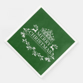Serviette En Papier Papier de Noël vert et blanc (Coin)