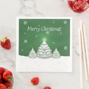 Serviette En Papier Papier de Noël vert Napkin