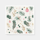 Serviette En Papier Papier de Noël Whimsical Botanical (Devant)