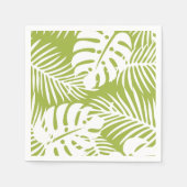 Serviette En Papier Papier de palme vert et blanc (Devant)