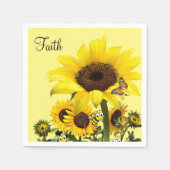 Serviette En Papier Papier de papillon de tournesol Bumblebee (Devant)
