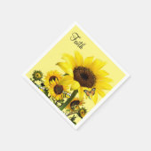 Serviette En Papier Papier de papillon de tournesol Bumblebee (Coin)