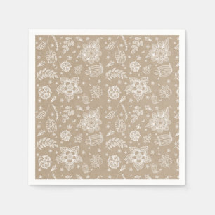 Serviette En Papier Papier de Pâques Floral Kraft Rustique