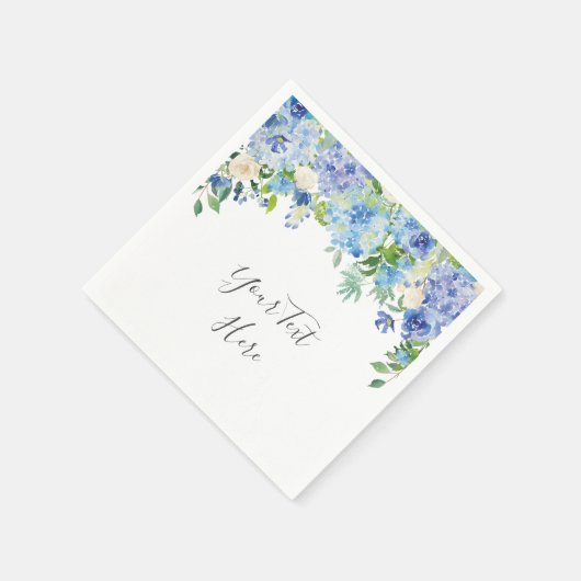 Serviette En Papier Papier de PARTI Floral bleu clair Hydrangea (Coin)
