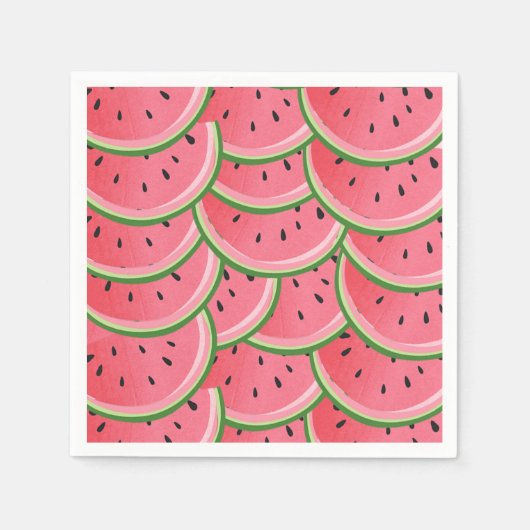 Serviette En Papier Papier de pastèque Napkins Fruit d'été Melon Pique (Devant)