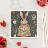 Serviette En Papier Papier de patchs magique Bunny Springtime Napkin (En situation)