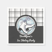 Serviette En Papier Papier de patin à glace Tartan moderne personnalis (Devant)