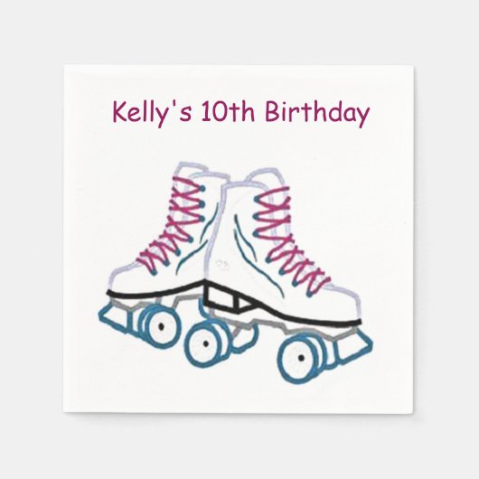Serviette En Papier Papier de patinage rose et bleu (Devant)