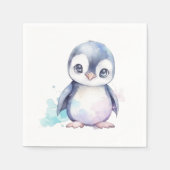 Serviette En Papier Papier de pingouin bébé serviette (Devant)