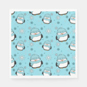 Serviette En Papier Papier de pingouin d'hiver (Devant)