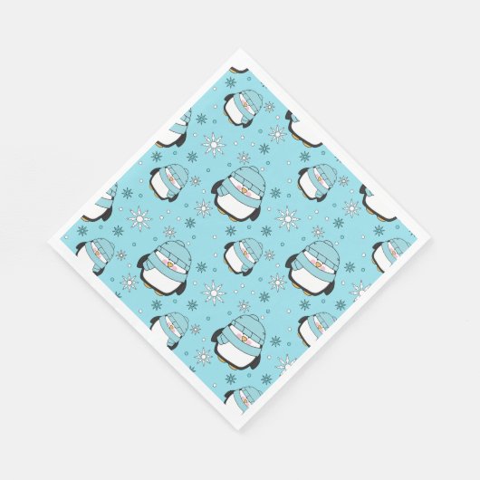 Serviette En Papier Papier de pingouin d'hiver (Coin)