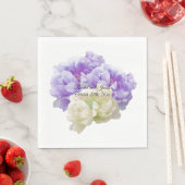 Serviette En Papier Papier de pivoine violet et ivoire (En situation)