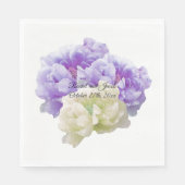 Serviette En Papier Papier de pivoine violet et ivoire (Devant)