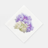 Serviette En Papier Papier de pivoine violet et ivoire (Coin)