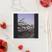 Serviette En Papier Papier de plage de bois franc Napkin (En situation)