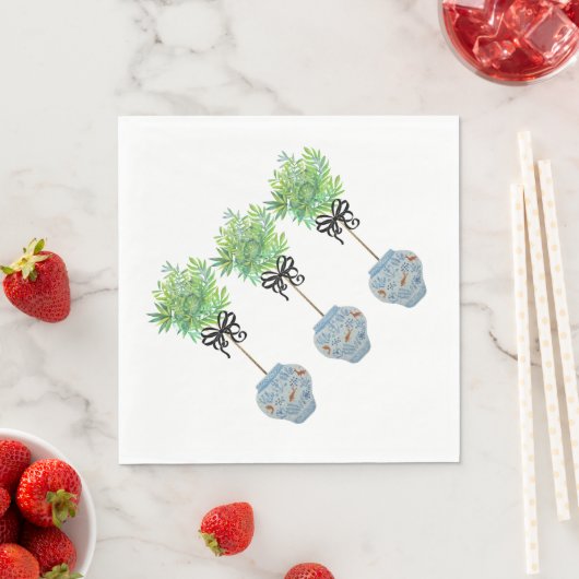 Serviette En Papier Papier de poche bleu et blanc Topio (En situation)