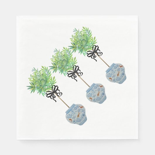 Serviette En Papier Papier de poche bleu et blanc Topio (Devant)