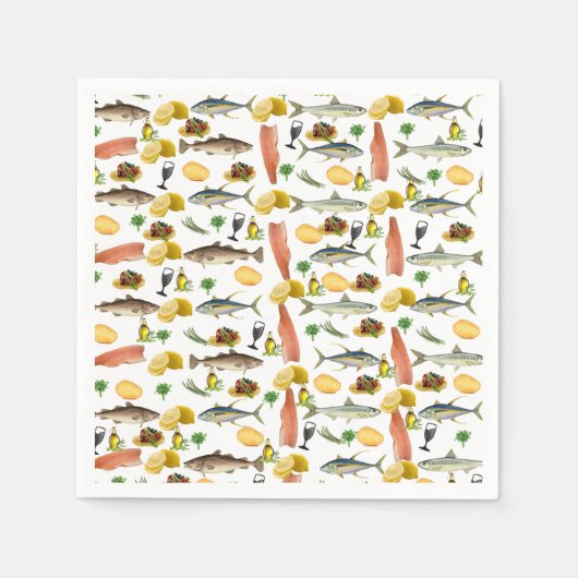 Serviette En Papier Papier de poisson serviettes (Devant)