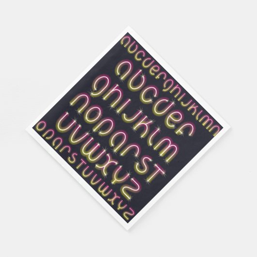 Serviette En Papier Papier de police Neon brillant (Coin)