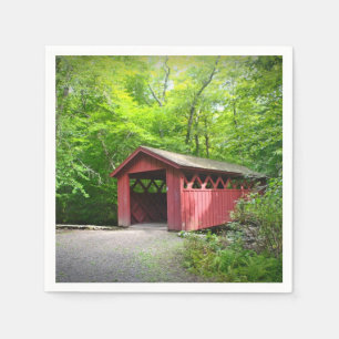 Serviette En Papier Papier de pont couvert rouge Napkin