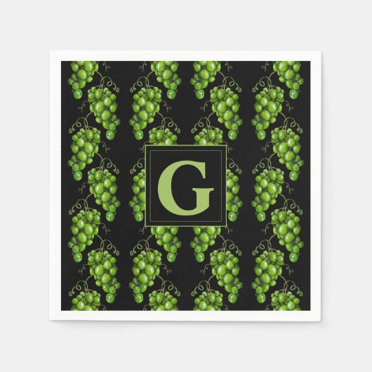 Serviette En Papier Papier de raisins verts (Devant)