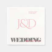 Serviette En Papier Papier de réception de mariage monogramme Napkin (Devant)