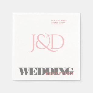 Serviette En Papier Papier de réception de mariage monogramme Napkin