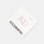 Serviette En Papier Papier de réception de mariage monogramme Napkin (Coin)