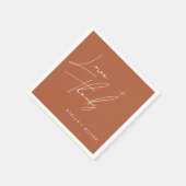 Serviette En Papier Papier de remerciement d'amour d'écriture Terracot (Coin)