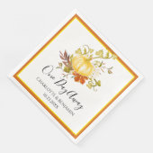 Serviette En Papier Papier de répétition Citrouille d'aquarelle jaune (Coin)