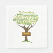 Serviette En Papier Papier de réunion famille verte Napkin (Devant)