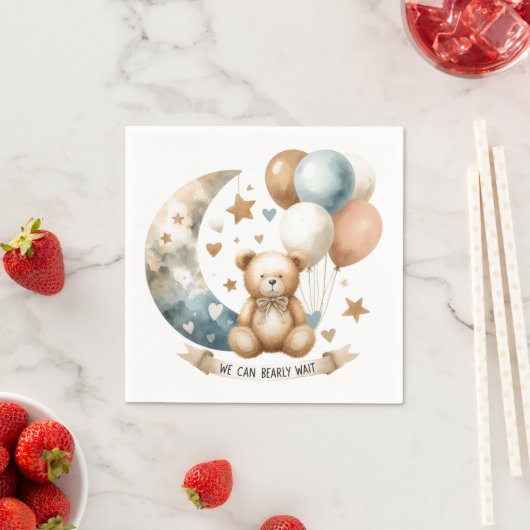 Serviette En Papier Papier de révélation Neutre Teddy Genre Napkin (En situation)