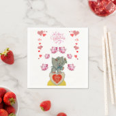 Serviette En Papier Papier de Saint Valentin serviettes (En situation)