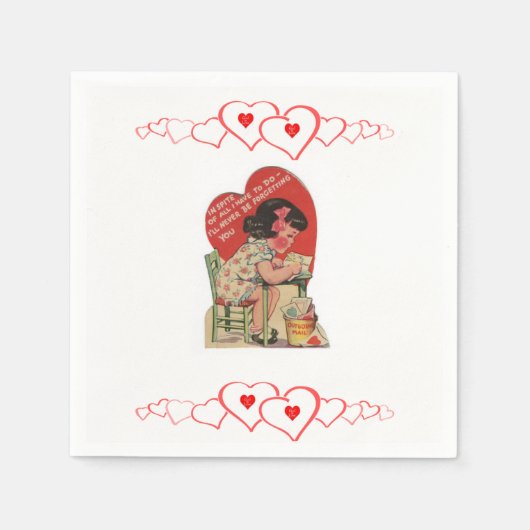 Serviette En Papier Papier de Saint Valentin serviettes (Devant)