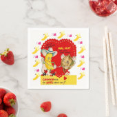 Serviette En Papier Papier de Saint Valentin serviettes (En situation)