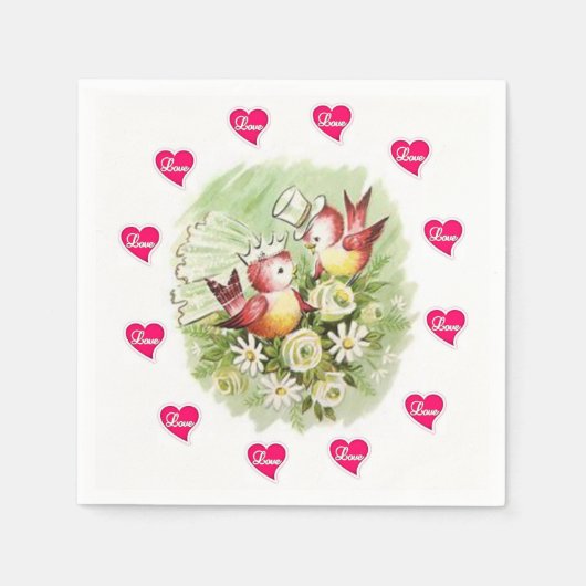 Serviette En Papier Papier de Saint Valentin serviettes (Devant)