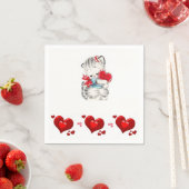 Serviette En Papier Papier de Saint Valentin serviettes (En situation)