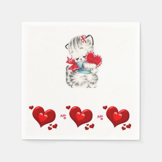 Serviette En Papier Papier de Saint Valentin serviettes (Devant)